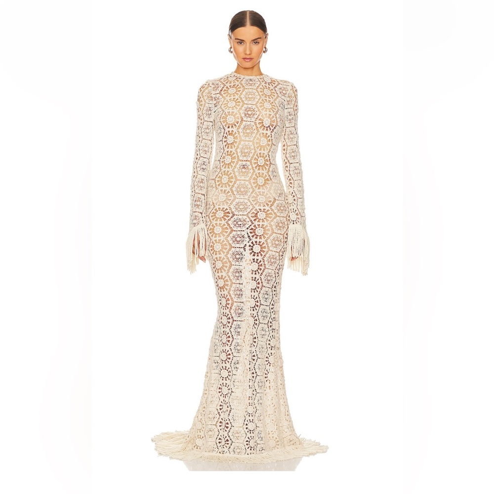 Bronx and Banco cream crochet dress